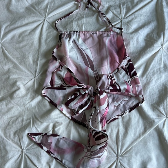 Shein Womens XS Pink and White Bandana Top - Picture 2 of 3